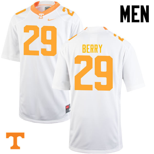 Men #29 Evan Berry Tennessee Volunteers College Football Jerseys-White